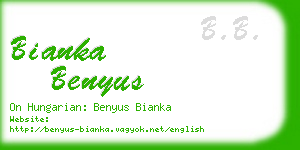 bianka benyus business card